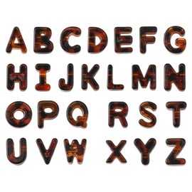 DanLingJewelry 26Pcs Leopard Pattern Alphabet Large Hole Beads Acrylic Transparent Letter A-Z Animal Print European Beads for Jewellery Making Crafts