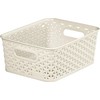 Curver My Style Medium Rectangular Storage Basket, Vintage White, 13