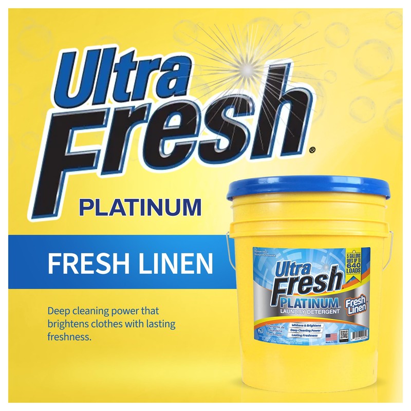 Ultra Fresh 5 Gallon Platinum Liquid Laundry Detergent Washing Soap