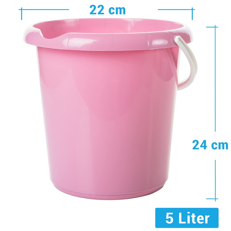 Household Bucket, Pack of 3, 5 Litres, in 3 Colours,