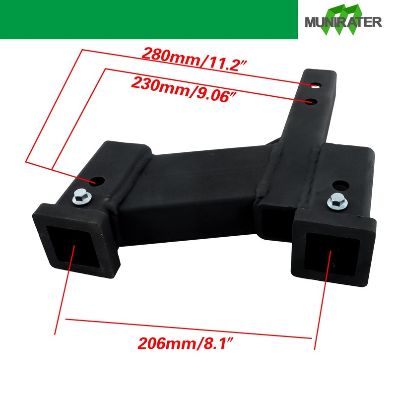 munirater Replacement for Trailer Dual Hitch Extender Adapter with 2-1/4-inch