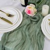 LuxeLouise Cheesecloth Table Runner 120 Inch Sage Green Cheese Cloth