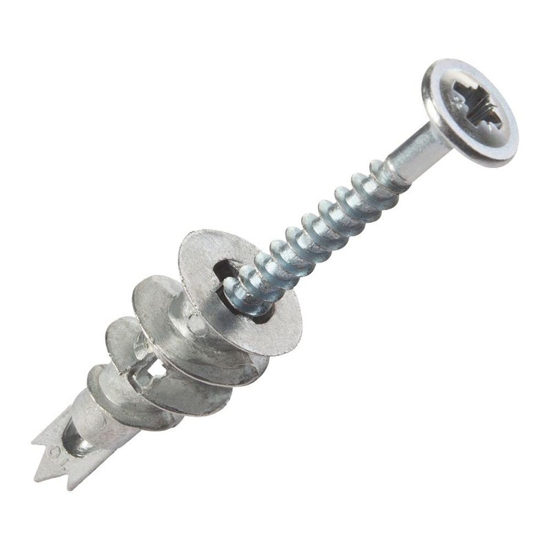 KafTon Heavy Duty Metal Self-Drill Plasterboard Fixings, Zinc Self Drilling