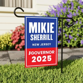 Mikie Sherrill For New Jersey Governor 2025 Garden Flag, Double Sided, 2025 Governor Flag, Elections Sign, Race Red White & Blue Flag
