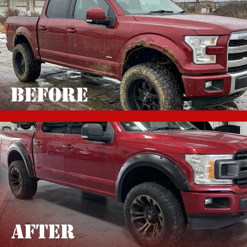 Fender Flares Fit Ford F150 2015-2017(67.1" 78.9" 97.6" Bed)