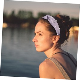 SAFIGLE 3pcs Pearl Headbands Curly Hair Headband Wraps Knotted Hair Accessories for Women Vintage Pearl Headdress