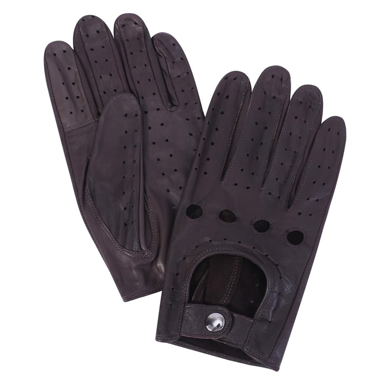 Meetoget Men's Leather Driving Gloves Unlined Goatskin Auto Driving Gloves