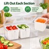 Refrigerator Food Storage Container with 3 Removable Baskets and Lid