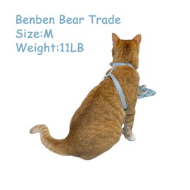 BBEART Pet Harness, Bling Rhinestone Dog Harness Adjustable Cat Vest Harness Walking Harness for Puppy Small Dog Cats (M, Light Green)