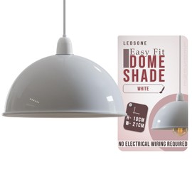 LEDSONE Easy Fit Light Shade, Vintage Industrial Metal 21cm Dome Shaped Lamp Shades Ceiling Pendant Light Lampshade for Living Rooms bedrooms Kitchen Dining Room Restaurant Hallways Cafe