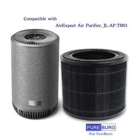PUREBURG Ersatz-HEPA-Filter kompatibel mit Grundig TL2713 & AirExpect AirExtend Luftreiniger JL-AP-TB01, H13 3-stufige Filtration Aktivkohle,2er-Pack