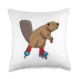 Beaver Inline skating Inline skates Sports Throw Pillow