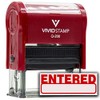 Basic Entered Self Inking Rubber Stamp (Red Ink) - Medium
