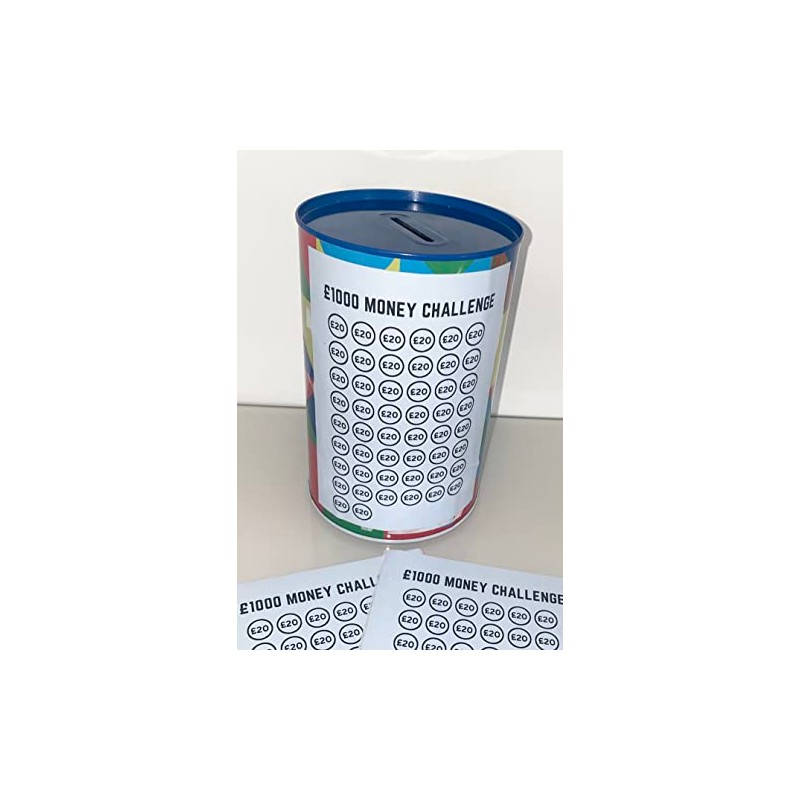 Money Tin Challenge Sticker Only (Blue, 1000)