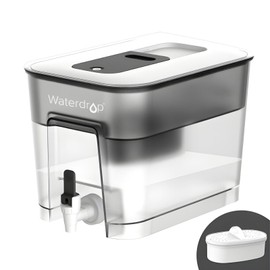 Waterdrop 200-Gallon Long-Life 20-Cup Water Filter Dispenser with 1 Filter, black