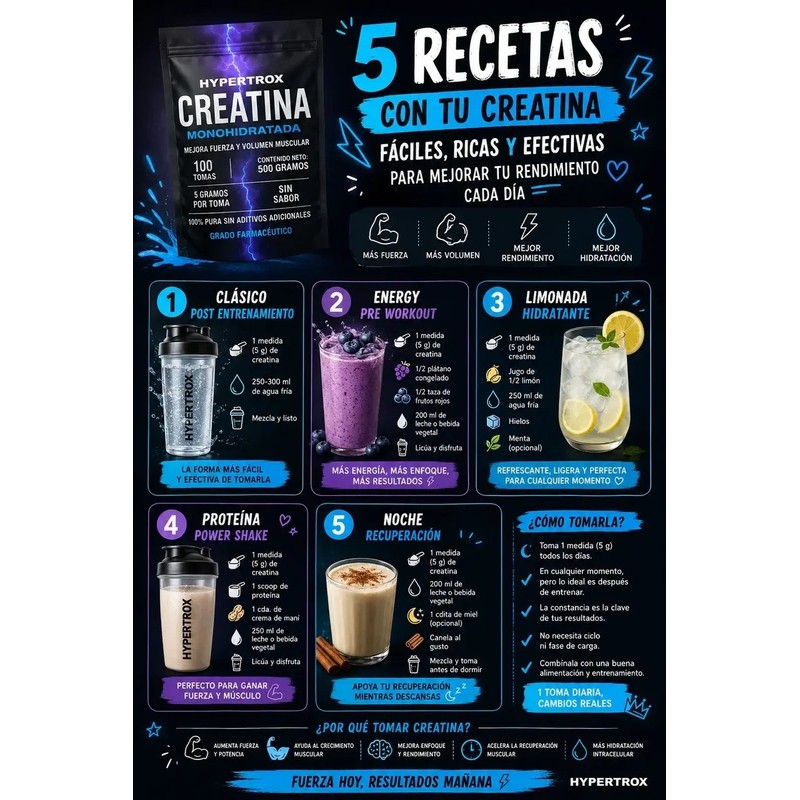 Creatina Monohidratada Usp 500g Micronizada Sin Sabor 100tom