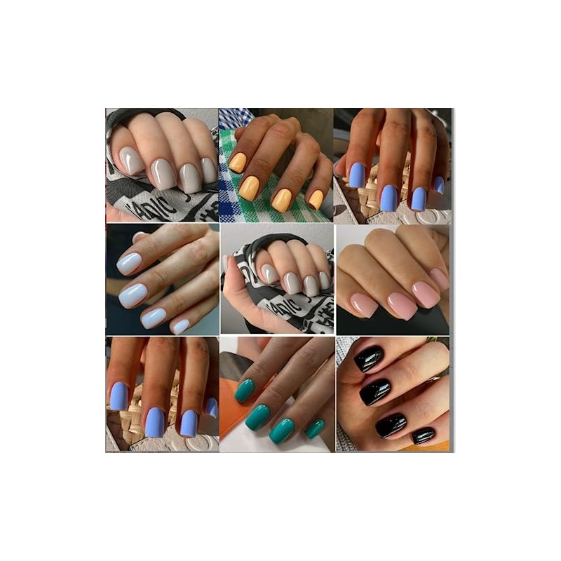 Pack of 24 Plain Nails for Sticking, Short, Glossy Press