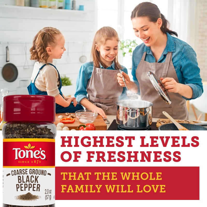 Tone's Coarse Ground Black Pepper, 3.75 Ounce