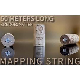 Ink Permanent [Large 50 Meters - 165 Feet] Premium White Bamboo Pre-Inked Mapping String Fine Thread Pre-Inked Microblading String for Brow Mapping for Permanent Makeup, Brow Henna, Eyebrow Mapping