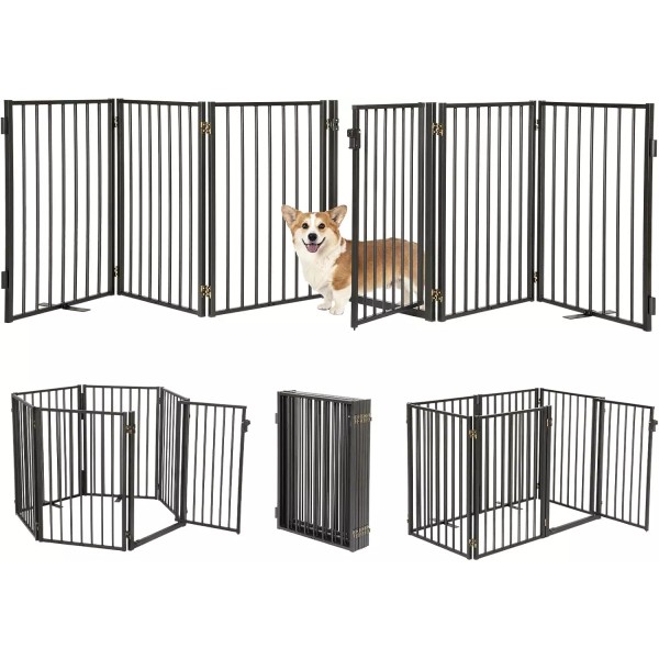 Does not apply Metal Freestanding Dog Gates with Door,Indoor&Ou