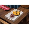 KEVLANG Glossy White Sturdy Acrylic Serving Tray with Handles-10x15Inch-Serving Coffee