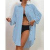 Bsubseach Womens Modern Swimsuit Cover Up Blouse Button Down Shirt