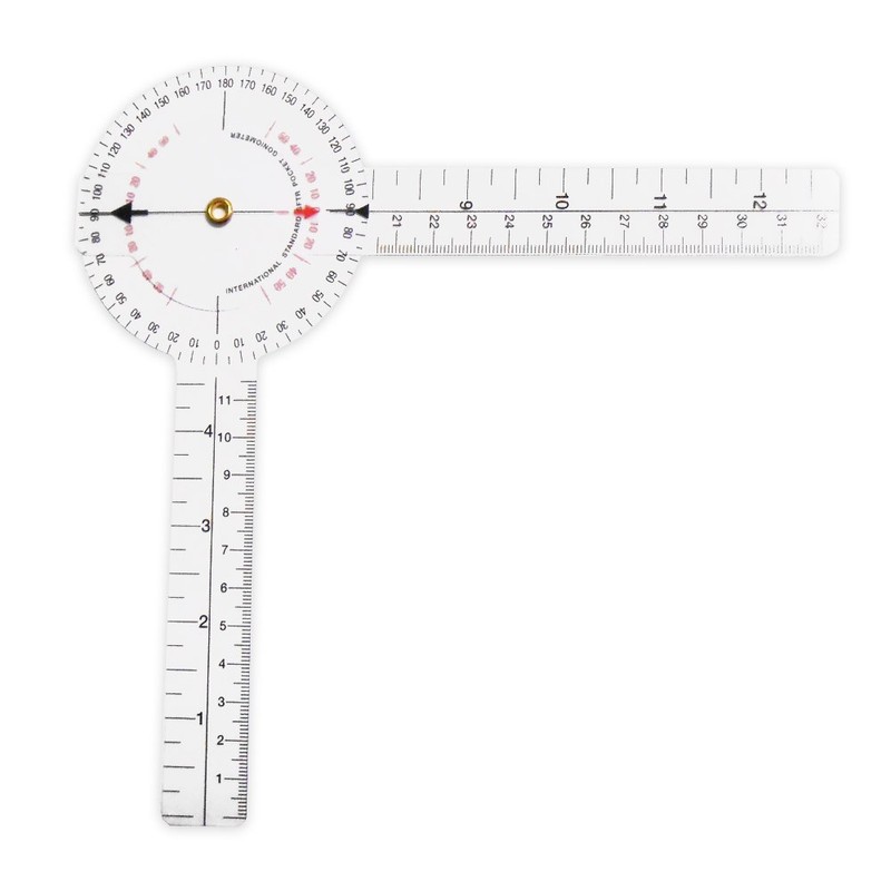 Rehabilitation Advantage Goniometer Set - 12” & 8” 360-Degree, 8”