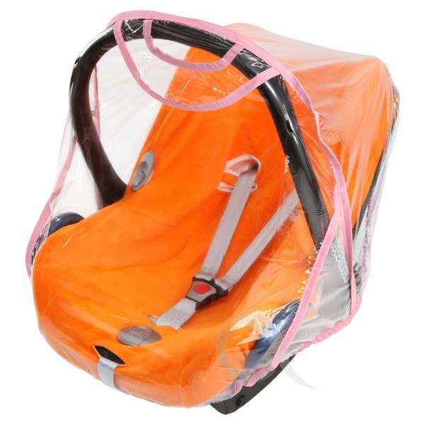 Quality Carseat Rain Cover for Maxi COSI Cabrio and Pebble Family Fix (Baby Pink)