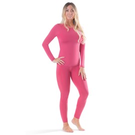 Rocky thermal underwear women long johns womens thermals top bottom set fleece lined under wear clothes base layer thermals women cold weather winter ski (Mauve Pink - X-Small)