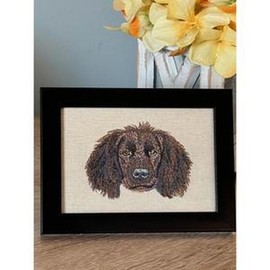 Boykin Spaniel Machine Embroidered and Framed!  Other Breeds Available! - Frame: Rustic