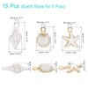 uxcell 15Pcs 3 Style Charm, Gold Plated Charm for DIY