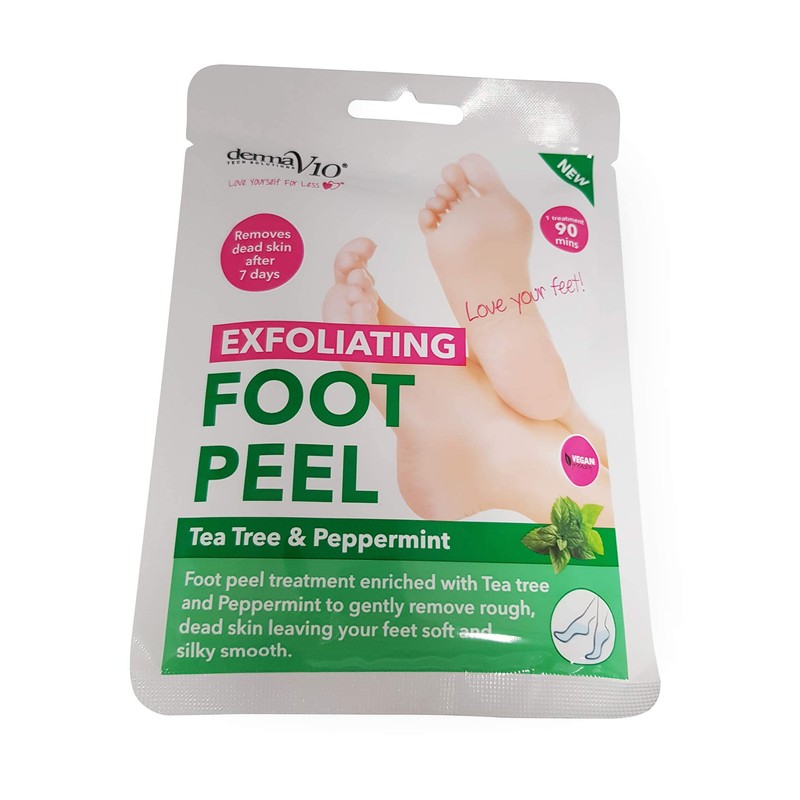 Derma V10 Exfoliating Foot Peel Tea Tree & Peppermint Removes