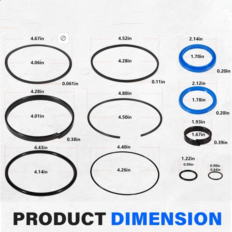 TENOL Hydraulic Log Splitter Cylinder Rebuild Seal Kit, Premium Upgrade,