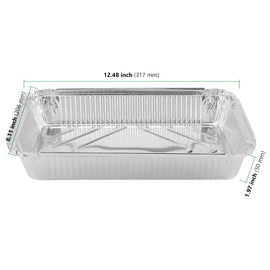 HAKZEON 25 Pack Large Aluminium Tin Foil Trays, 31 x 20 x 5 cm 2250ml Tin Foil Containers Foil Pie Dishes for BBQ, Cooking, Baking, Broiling, Roasting