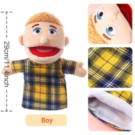1 marionetas de mano familiares de 12 pulgadas, abuelos, mamá y papá, hermano y hermana, juguetes de marionetas de mano de peluche para niños, narración de cuentos, juego imaginativo, juego de