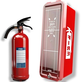 ISOP PVC Fire Extinguisher Cabinet Large for 5 kg or 10 lb - Fire Extinguisher Storage Indoor / Outdoor - Wall Mounted Fire Extinguisher Box - Fire Extinguisher Mounting