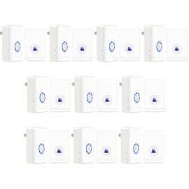 Wireless Door Open Chime,NineLeaf Wireless Door B ell for Home,Door Bell Wireless Set,1300ft Long Range,Easy installation, IP66 Waterproof,LED Indicators,for Front Door, Back Door, Garage, Office,10PK