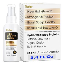 Herb Hair Growth Oil Spray – Castor, Rosemary & Batana Oil Serum with Biotin, Keratin, Rice Water & Vitamin E for Hair Loss, Regrowth, Thickening & Scalp Nourishment