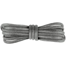 Elerevyo 2 Pair Waxed Shoe Laces Round Solid Woven Shoelaces for Boots Men and Women 180cm/70.89" Dark Gray