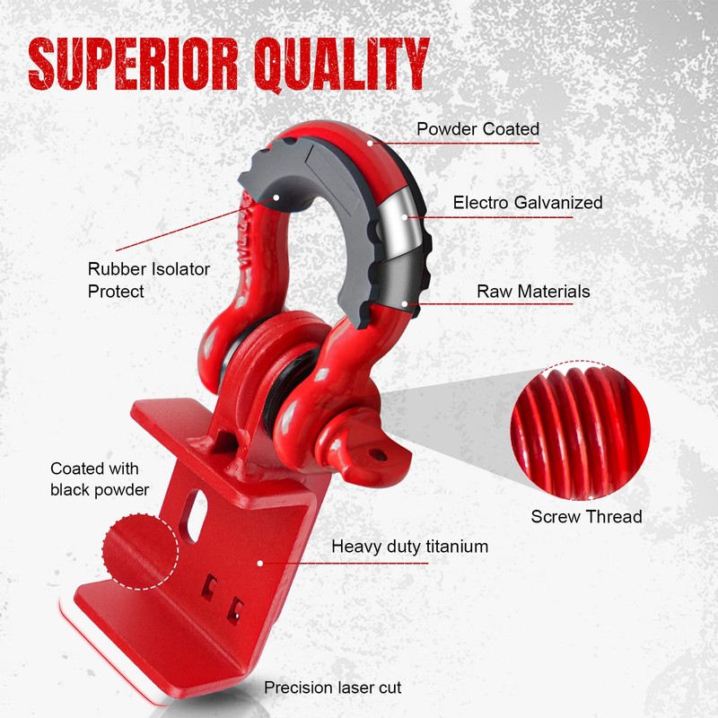 GSTP Front Demon Tow Hook Bracket with D Ring Shackle
