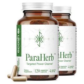 ParaHerb™ Natural Intestinal Cleanse for Adults - Complete Gut Health Detox with Wormwood, Black Walnut, Clove & Chanterelle Mushroom Extract | Vegan, Non-GMO, No Fillers | 240 Easy to Take Capsules