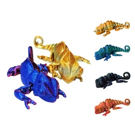 3D Printed Fantasy Jungle Chameleon Single Blind Box - Realistic Reptile Collectible Toys with Matching Small Cards, Pendant Decor & Desk Accessories for Fantasy Forest Enthusiasts