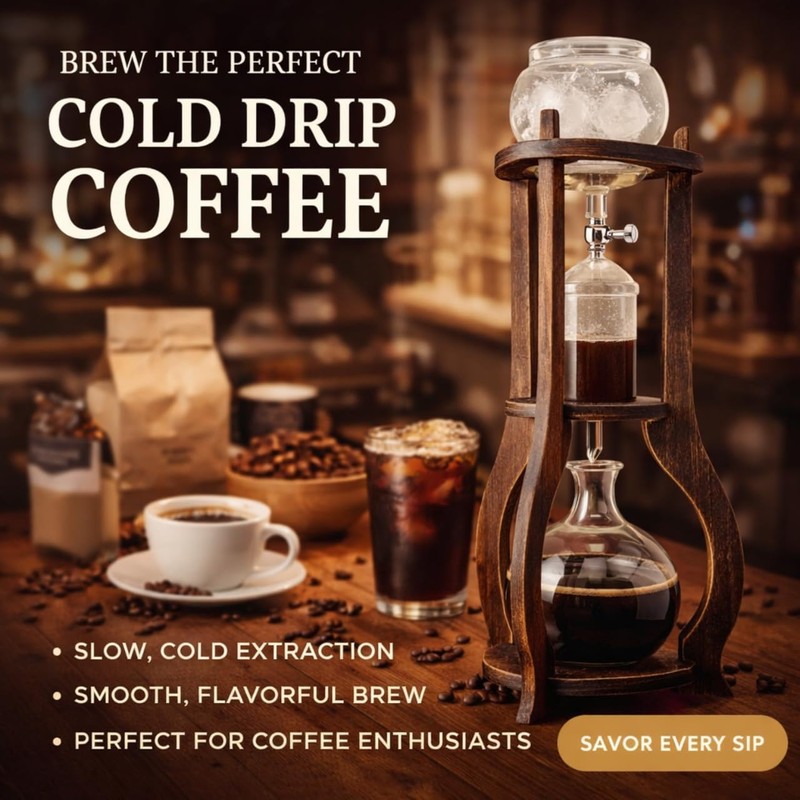 Nispira Iced Coffee Cold Brew Drip Tower Coffee Maker, 6–8