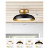 kudos Semi Flush Mount Ceiling Light Fixture, Black and Gold