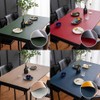 Leather place mat, waterproof tablecloth, tablecloth, (plain double-sided) brown +