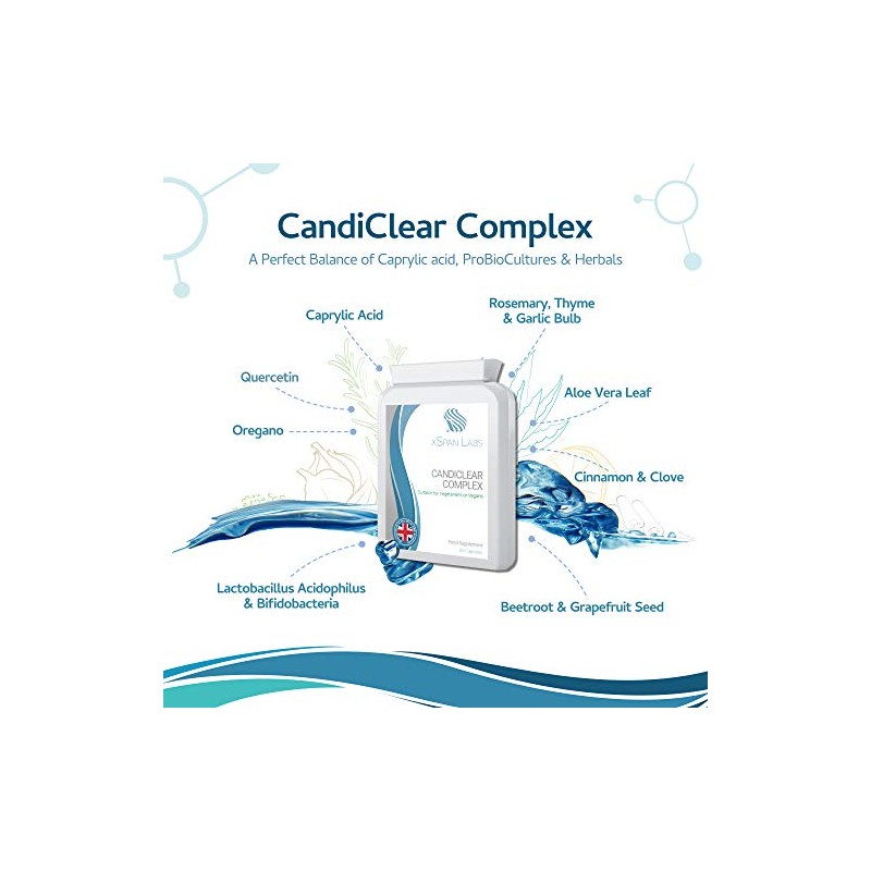 CandiClear Complex - 60 Capsules - Candida Cleanse & Thrush/Yeast