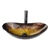 Elegant Gold Oval Boat-Shaped Glass Vessel basin Sink BA20065