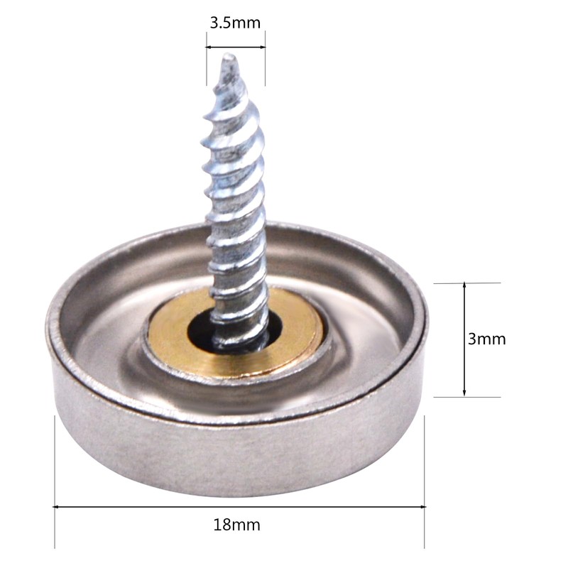 YXQ Mirror Screws Decorative Caps Cover Nails Brushed Stainless Steel