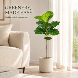 Artificial Ficus Tree Branch, 27.55 in Fake Green Plant Decor