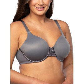 Vanity Fair Vanity Fair Womens Full Figure Beauty Back Smoothing Bra, 4-way Stretch Fabric, Lightly Lined Cups Up To H Bra, Underwire - Steele, 44C US